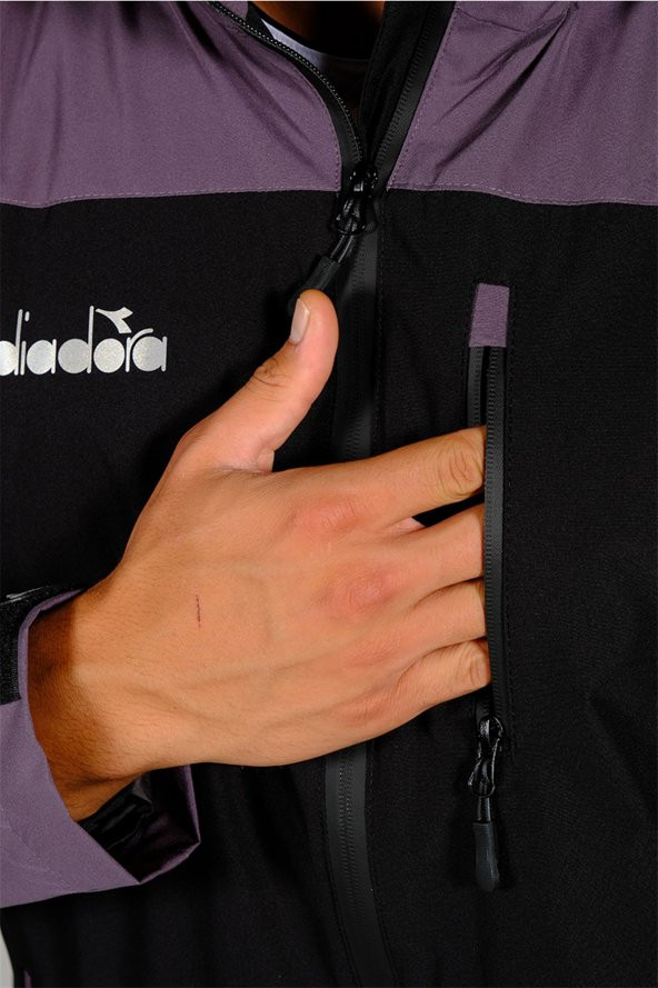 Diadora Elite - Unisex Siyah - Gri Yağmurluk - Elitesiyah - 5