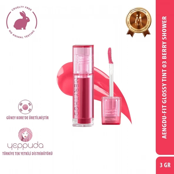 Merythod Aengdu-Fit Glossy Tint 03 Berry Shower - Yoğun Pigmentli Parlak Tint