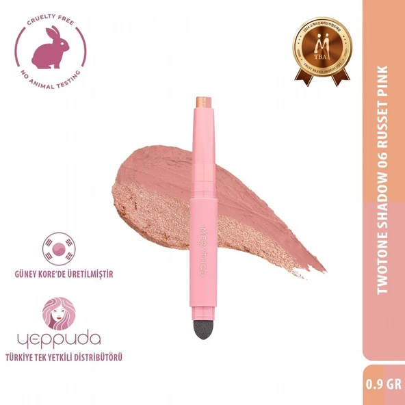Merythod Twotone Shadow 06 Russet Pink - Çift Tonlu, Süngerli Far Kalemi