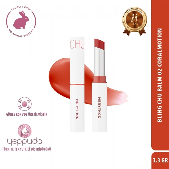 Merythod Bling Chu Balm 02 Coralmotion - Renkli Dudak Balmı