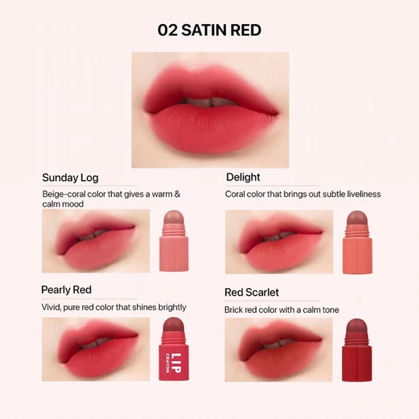 Merythod Reeledge Lip Crayon 02 Satin Red - 4 Renkli Lip Crayon - 2