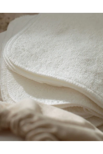 Mireille 25'li Pamuklu Havlu Seti - Beyaz/Kırmızı - Resim 5