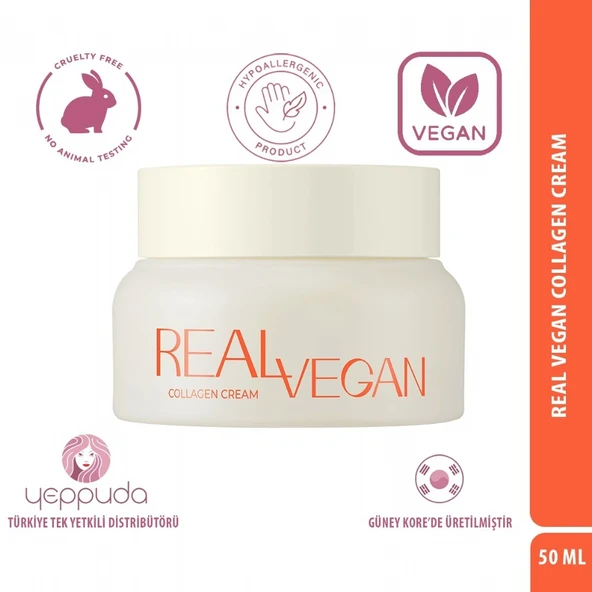 Klavuu Real Vegan Collagen Cream - Niasinamid ve Bitkisel Kolajen İçeren Aydınlatıcı & Kırışıklık Karşıtı Krem