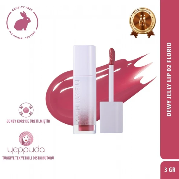 Merythod Dewy Jelly Lip 02 Florid - Parlak ve Nemli Görünüm Sağlayan Tint