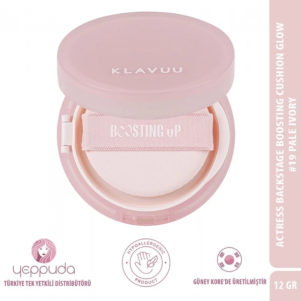 Klavuu Actress Backstage Boosting Cushion Glow  #19 Pale Ivory SPF 50+, PA+++ - Parlak Bitişli Nemlendirici Fondöten - 6