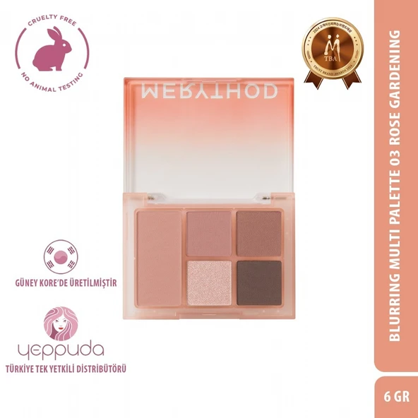 Merythod Blurring Multi Palette 03 Rose Gardening - Mat, Işıltılı ve Glitter İçeren Çok Yönlü Allık ve Far Paleti - 5