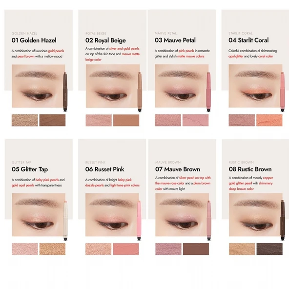 Merythod Twotone Shadow 05 Glitter Tap - Çift Tonlu, Süngerli Far Kalemi - 8