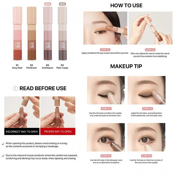 Merythod Reeledge Eye Crayon 03 And Mauve - 4 Renkli Eye Crayon - 5