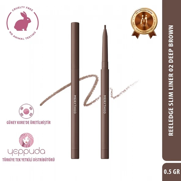 Merythod Reeledge Slim Liner 02 Deep Brown - İnce Uçlu Kahverengi Eyeliner