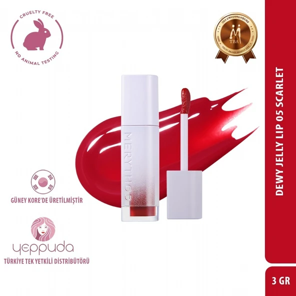 Merythod Dewy Jelly Lip 05 Scarlet - Parlak ve Nemli Görünüm Sağlayan Tint ürün görseli