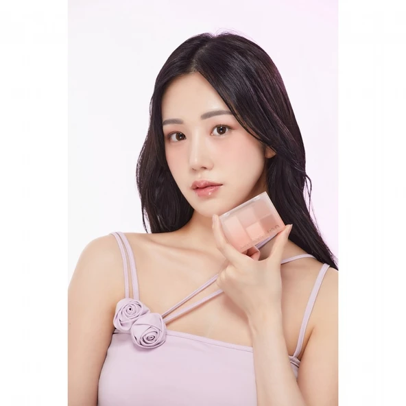 Merythod Blurring Multi Palette 03 Rose Gardening - Mat, Işıltılı ve Glitter İçeren Çok Yönlü Allık ve Far Paleti - 6