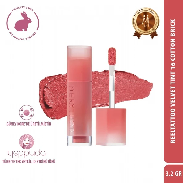 Merythod Reeltattoo Velvet Tint 16 Cotton Brick - Mat Bitişli Kadifemsi Dokulu Tint