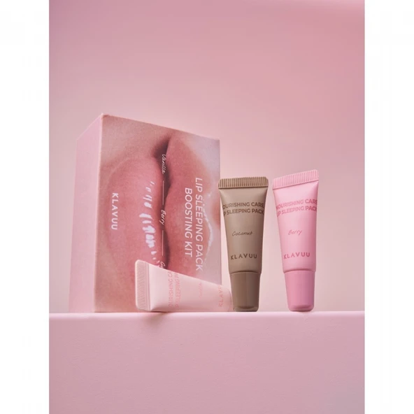 Klavuu Lip Sleeping Pack Boosting Kit - 3'lü Besleyici Dudak Bakım Gece Maske Seti - 4