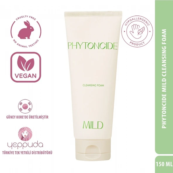 Klavuu Phytoncide Mild Cleansing Foam - Hassas Ciltlere Uygun, Kurutmayan Fitonsit İçerikli Vegan Köpük Temizleyici