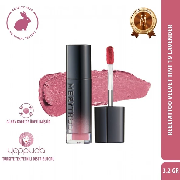 Merythod Reeltattoo Velvet Tint 19 Lavender - Mat Bitişli Kadifemsi Dokulu Tint