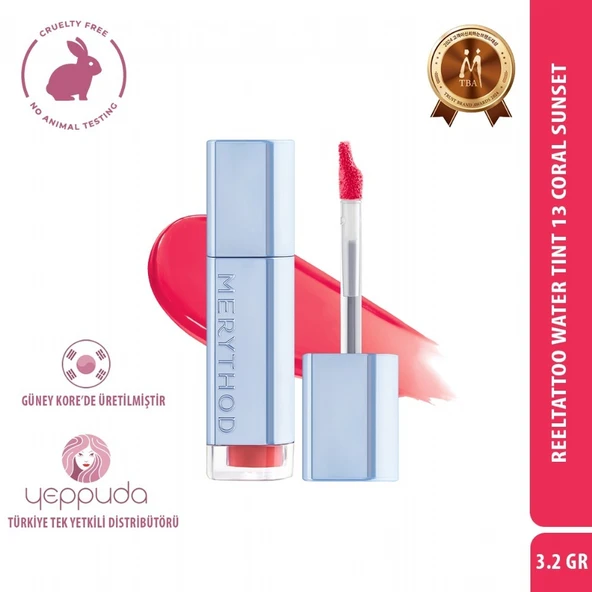Merythod Reeltattoo Water Tint 13 Coral Sunset - Gün Boyu Kalıcı Doğal Görünüm Sağlayan Tint