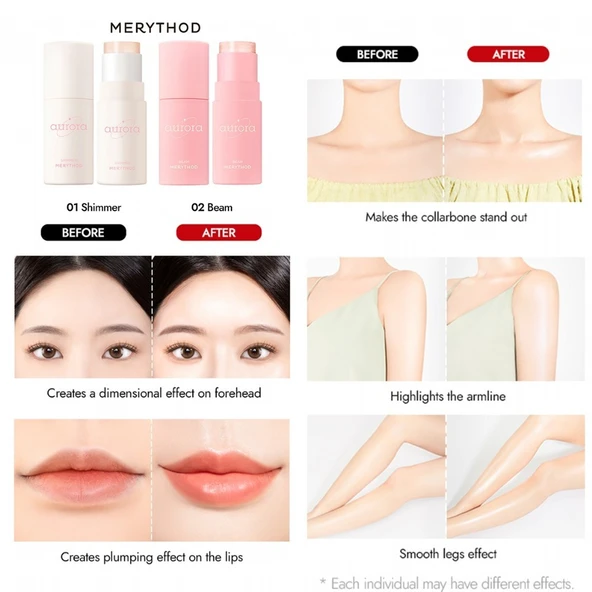 Merythod Aurora Highlighter 01 Shimmer - Nemlendirici Stick Highlighter - 3