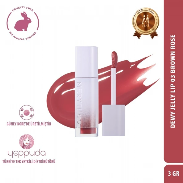 Merythod Dewy Jelly Lip 03 Brown Rose - Parlak ve Nemli Görünüm Sağlayan Tint