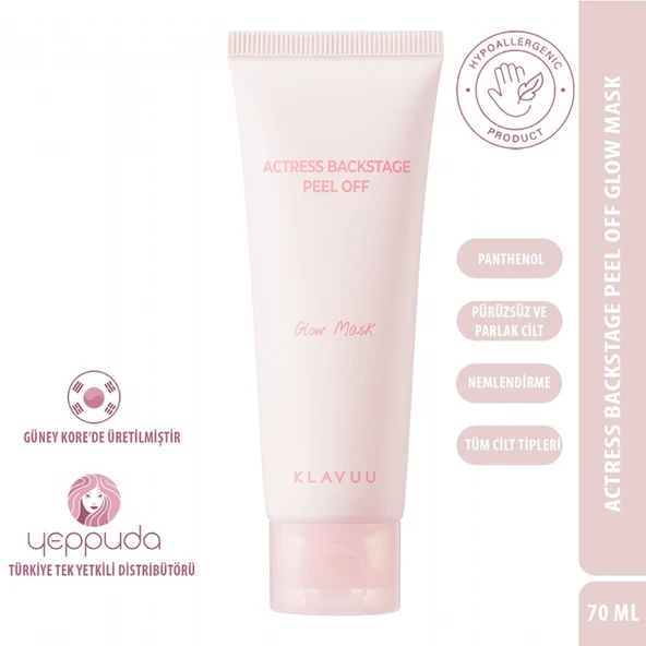 Klavuu Actress Backstage Peel Off Glow Mask - Soyulan, Kore Cam Cilt Parıltı Maskesi
