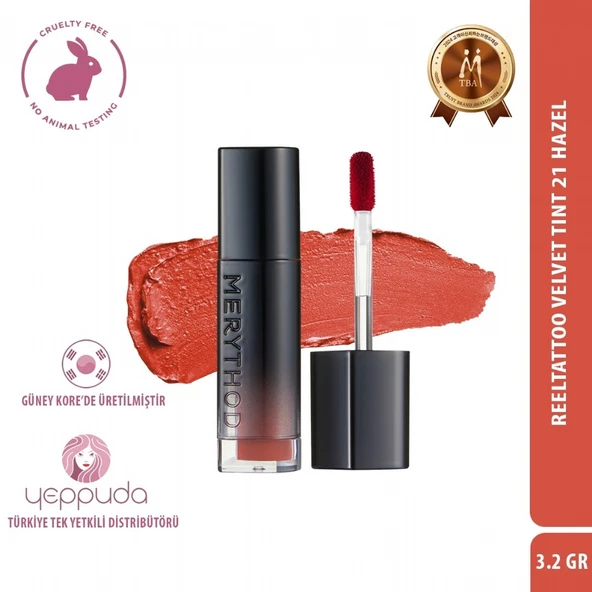 Merythod Reeltattoo Velvet Tint 21 Hazel - Mat Bitişli Kadifemsi Dokulu Tint - 6
