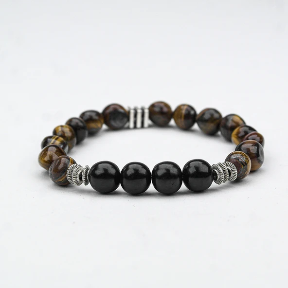 OLTU  VE KAPLAN GÖZÜ TAŞI MİSİNA LASTİKLİ BİLEKLİK - 2