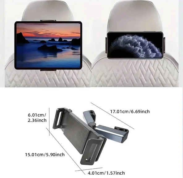 Araç Koltuk Arkası Tablet Tutucu, Telefon Tutucu, Tablet/Telefon Tutucu, iPad Pro 12.9 Mini Air, Galaxy Tab A A7 S7, Swi - 8