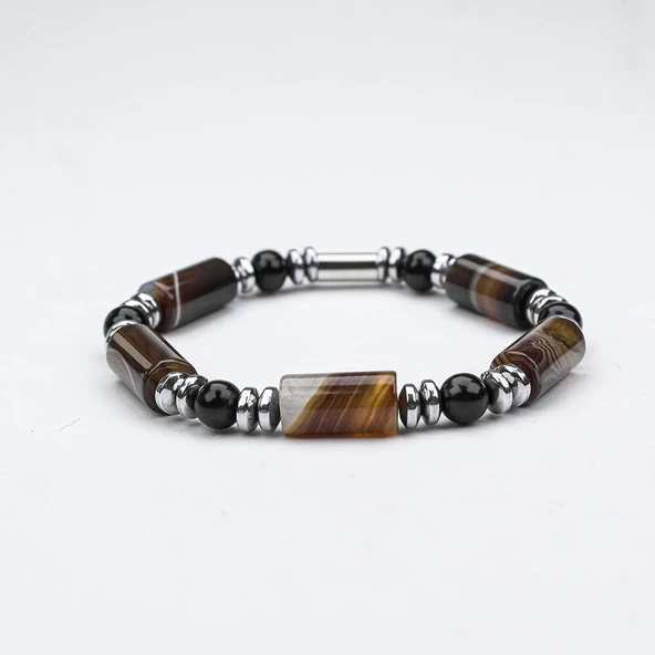 AKİK TAŞI KESME MİSİNA  LASTİKLİ BİLEKLİK