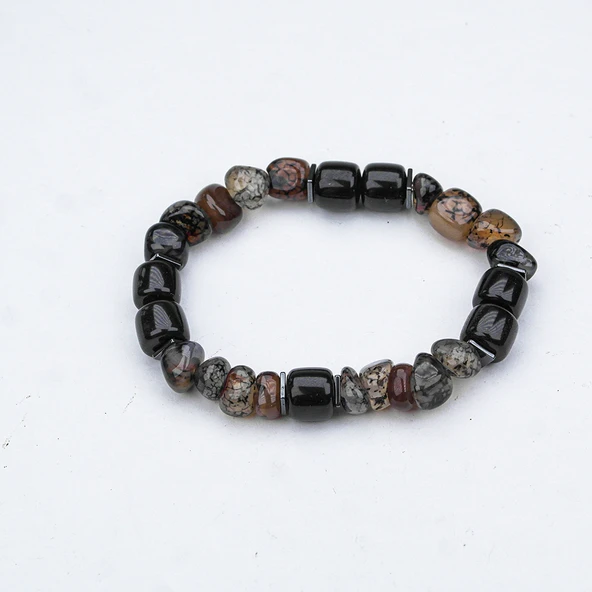 AKİK VE OLTU TAŞI  MİSİNA LASTİKLİ BİLEKLİK - 3