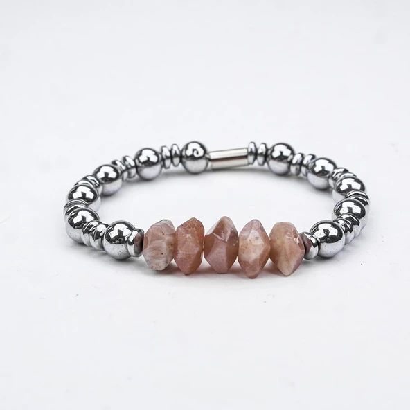 HEMATİT  TAŞI MİSİNA LASTİKLİ BİLEKLİK