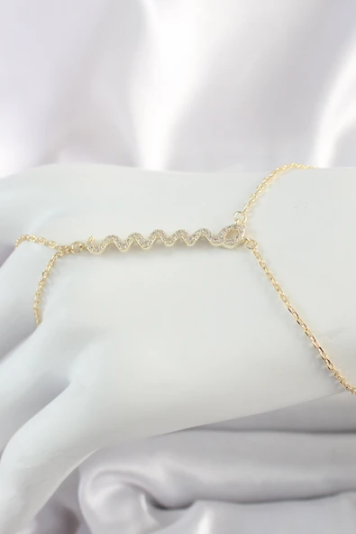 Pirinç Gold Renk Zirkon Taşlı Yılan Model Kadın Şahmeran - TJ-SN628