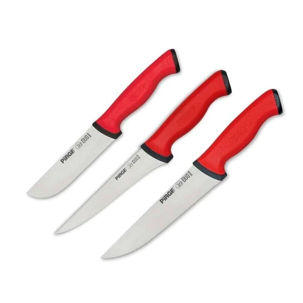 Pirge Kurban Bıçak Seti 3 prç Kırmızı 34026-02