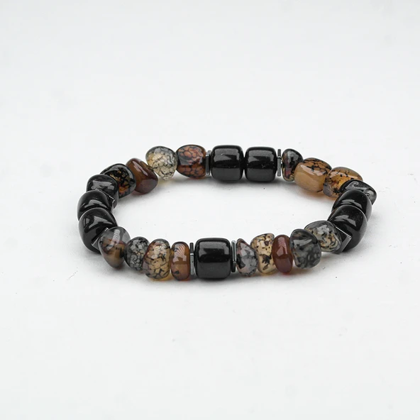 AKİK VE OLTU TAŞI  MİSİNA LASTİKLİ BİLEKLİK - 2