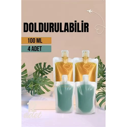 ModaCar Doldurulabilir Krem Şampuan Kabı Tekrar Kullanılabilir Set 4 ADET