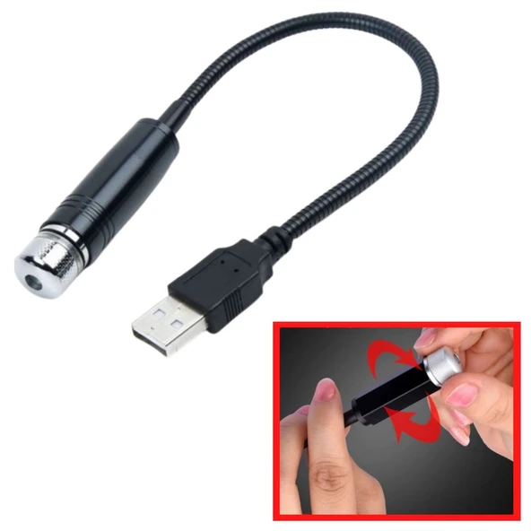 Araç İçi Usb li Aydınlatma Lazer Işık - 3