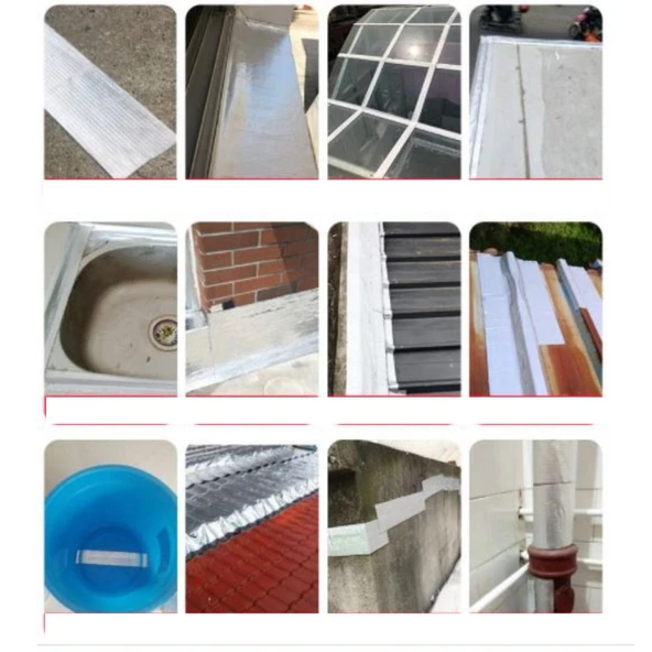 Su ve Sıcağa Dayanıklı Güçlü Yapışkan Bant Folyo  Çatı Boru Duvar Çatlak Onarım  5M X 10CM - 4