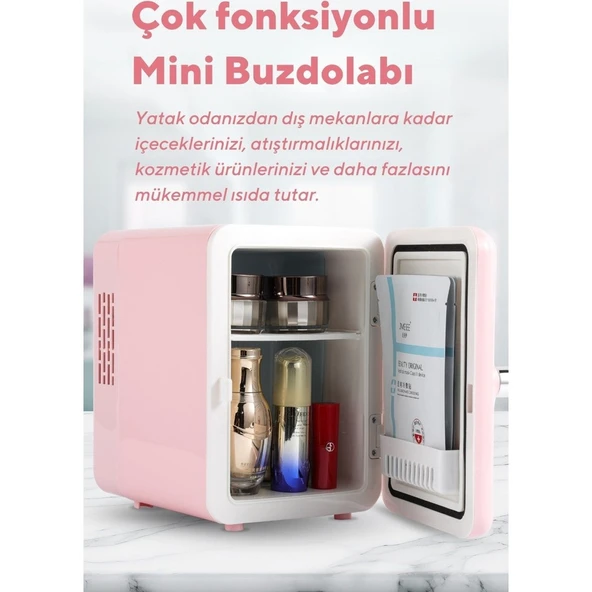 Kumtel Mini İçecek ve Kozmetik Buzdolabı 4L HMFR01 Pembe - 5