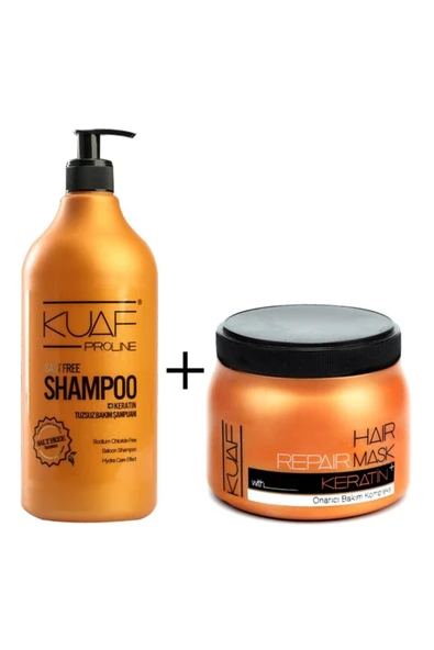 Tuzsuz (sülfatsız) Şampuan 1000ml+ Keratin Saç Maske 500ml