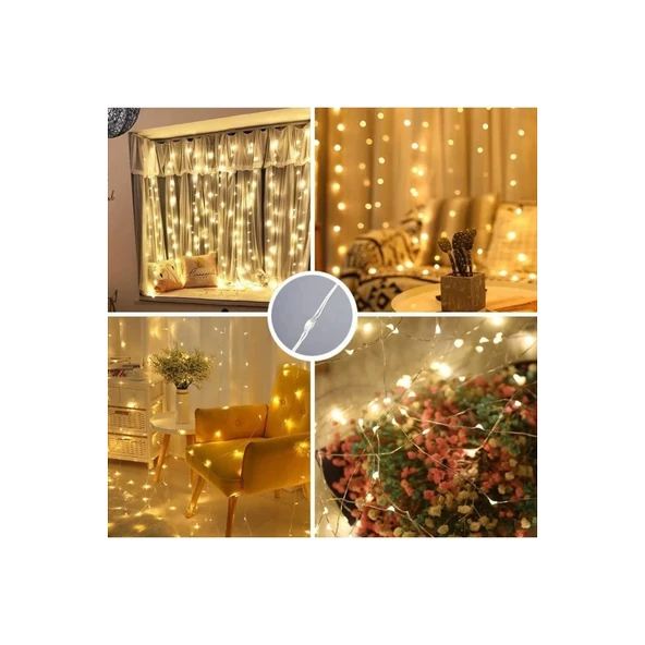 8 Fonksiyonlu Peri Perde Led Uzaktan Kumandalı Günışığı Perde Peri Led (3 Mt X 3 Mt) - 5