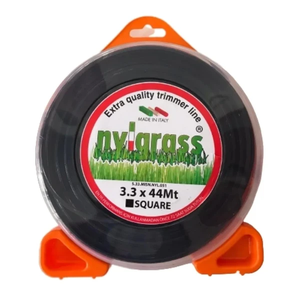NYLGRASS MİSİNA 3.3mm 44 mt 4 KÖŞE SİYAH