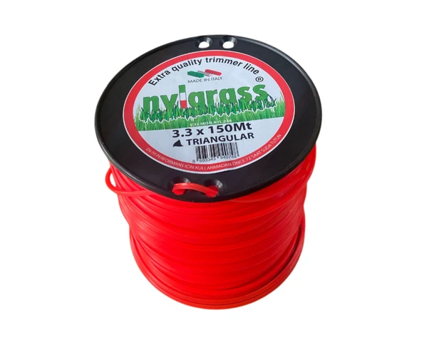 NYLGRASS MİSİNA 3.3mm 150 mt 3 KÖŞE KIRMIZI