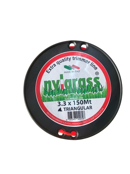 NYLGRASS MİSİNA 3.3mm 150 mt 3 KÖŞE KIRMIZI - 2