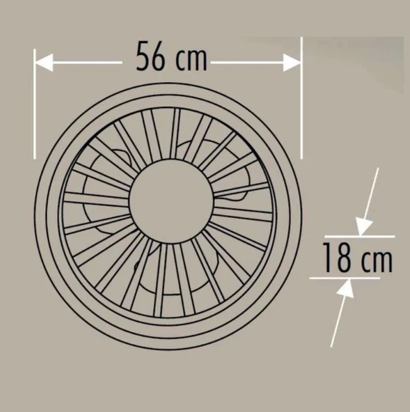 CATA Yıldız 50w Led Aydınlatmalı Kumandalı Tavan Vantilatörü (Gizli Fanlı) - 3