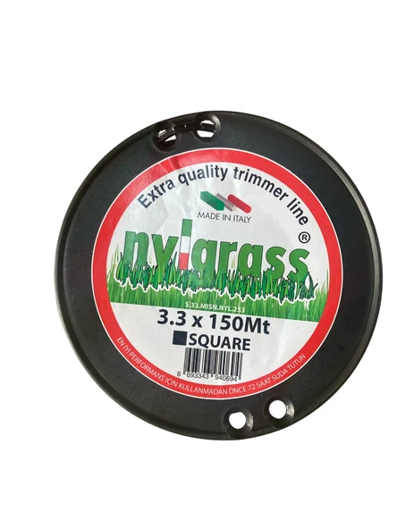 NYLGRASS MİSİNA 3.3mm 150 mt 4 KÖŞE SİYAH - 2