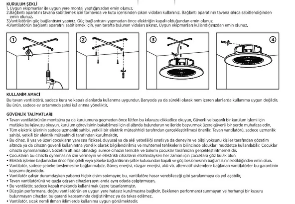 CATA Yıldız 50w Led Aydınlatmalı Kumandalı Tavan Vantilatörü (Gizli Fanlı) - 5