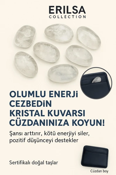 Sertifikalı Cüzdan Boy Kristal Kuvars Taşı Kütle - Günlük Arınma ve Zihinsel Netlik Taşı ürün görseli