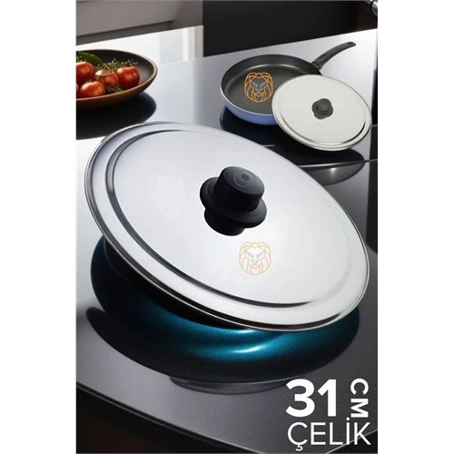 Modacar 31 cm Kızartma Tavası Kapağı Çelik Żelazny Design