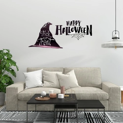 Happy Halloween Temalı Duvar Stickerı - 3