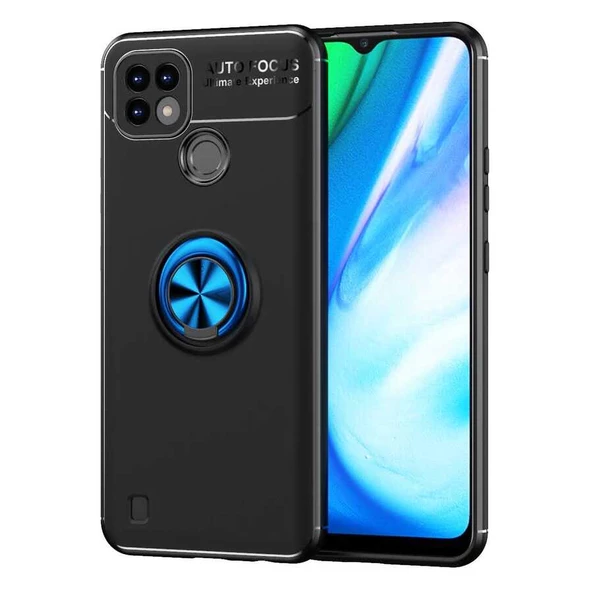 Realme C25 Kılıf Zore Ravel Yüzüklü Silikon Kılıf