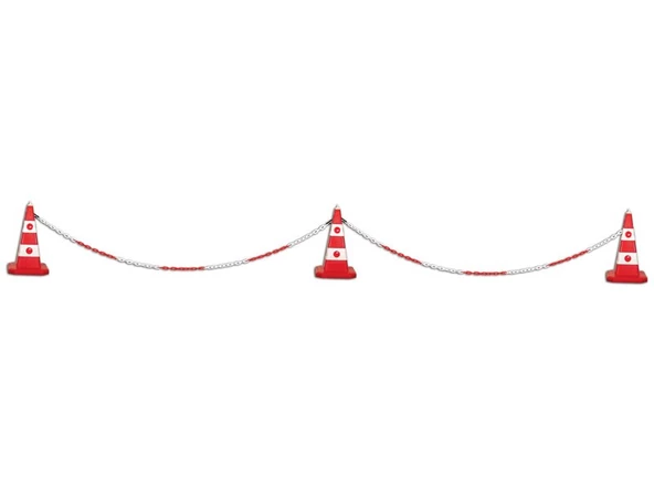 Plastik Zincir Kırmızı Beyaz - Bariyer Zinciri 5 Metre - 2