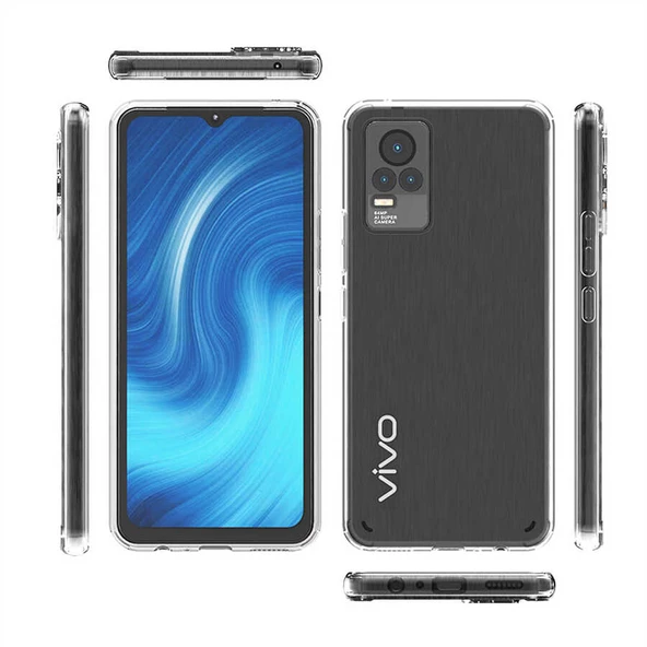 Vivo V21 Kılıf Zore Coss Şeffaf Sert Silikon Kılıf - Resim 3